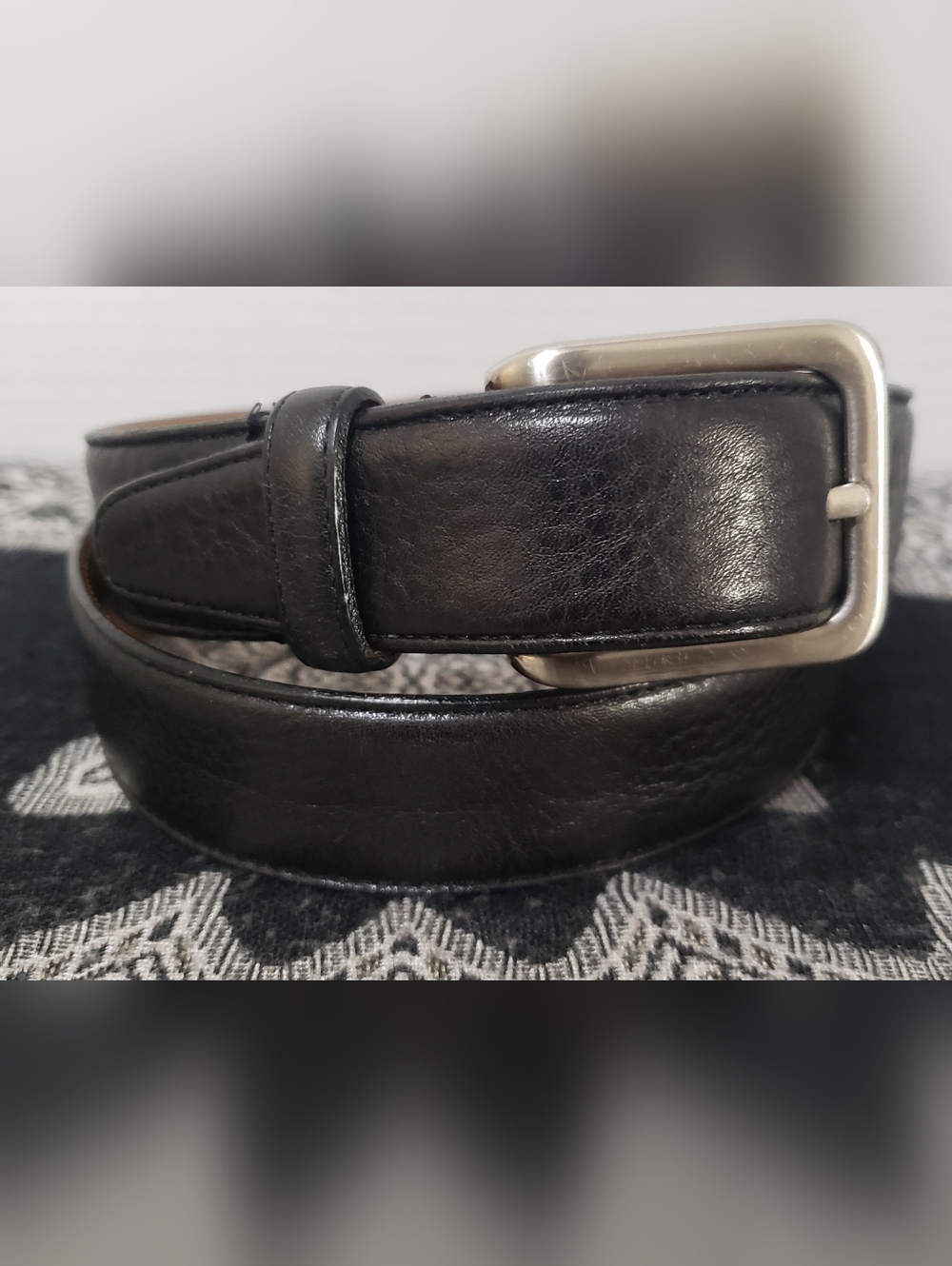 Men's Wearhouse Black Italian Leather Belt 30